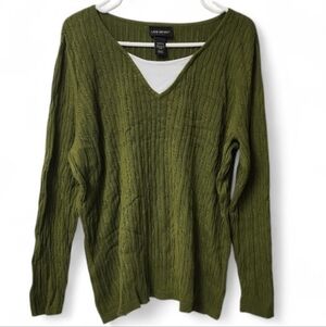 Lane Bryant V Neck Spaghetti Knit Jumper Sweater